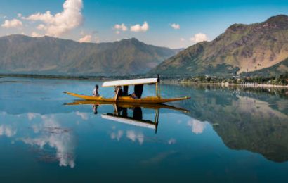 A boat (locally called shikara) in dal lake located in srinagar, jammu and kashmir.